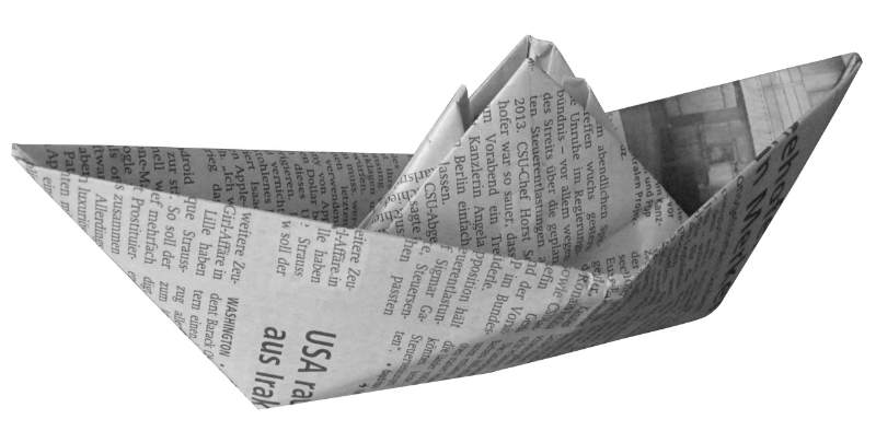 Papierschiff aus Zeitungspapier